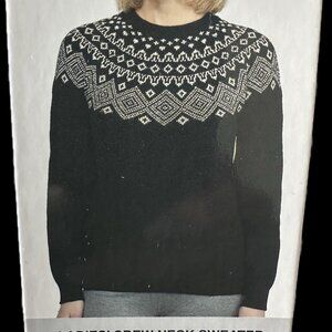 Sunice Stormpack black knit crew neck sweater NWT cotton wool blend